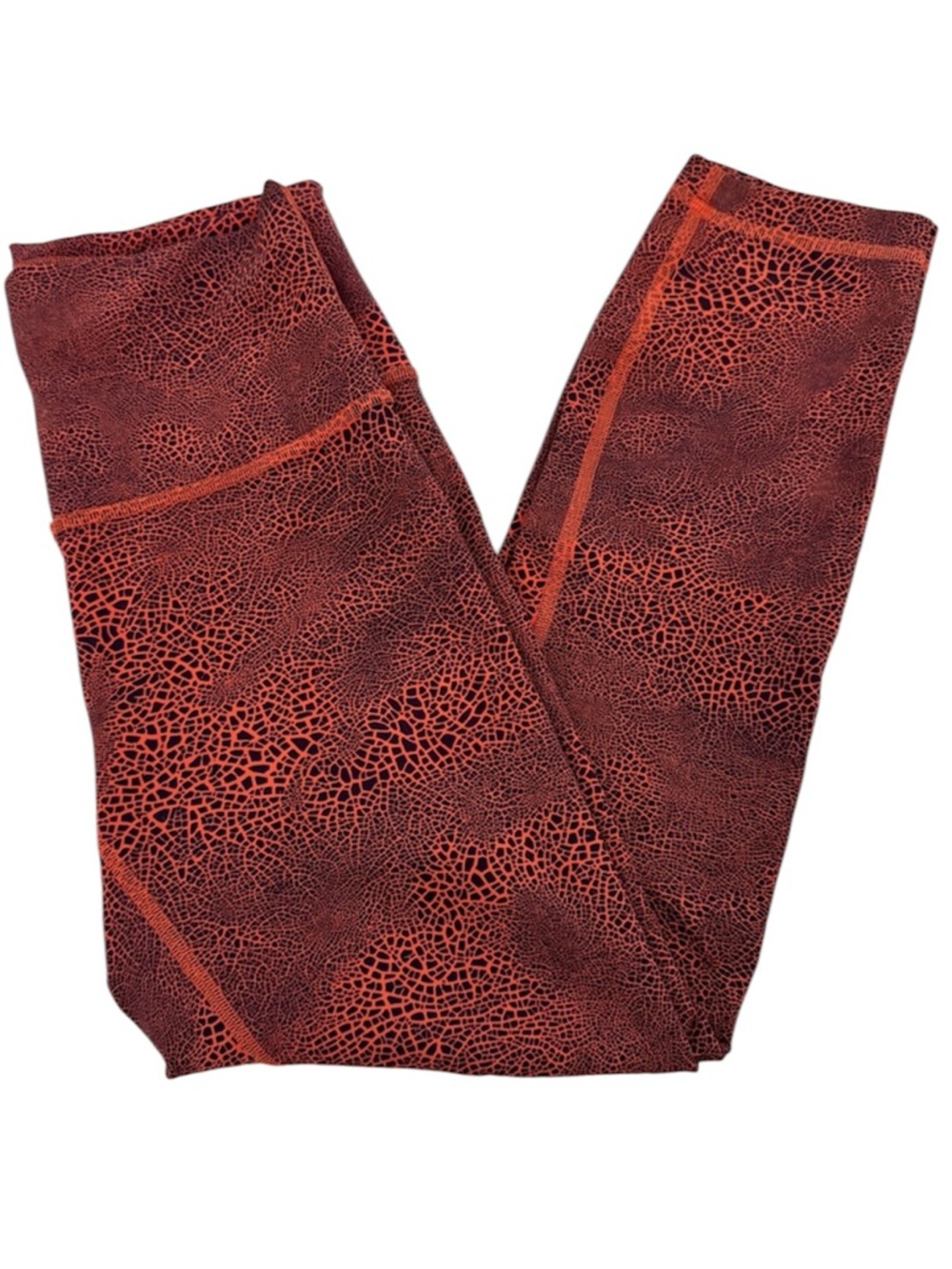 Lululemon 6 Wunder Train HR Crop 23” Crackle Glaze Vintage Orange Larkspur